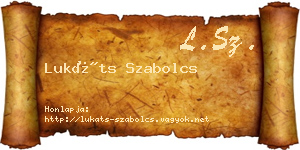 Lukáts Szabolcs névjegykártya