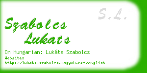 szabolcs lukats business card
